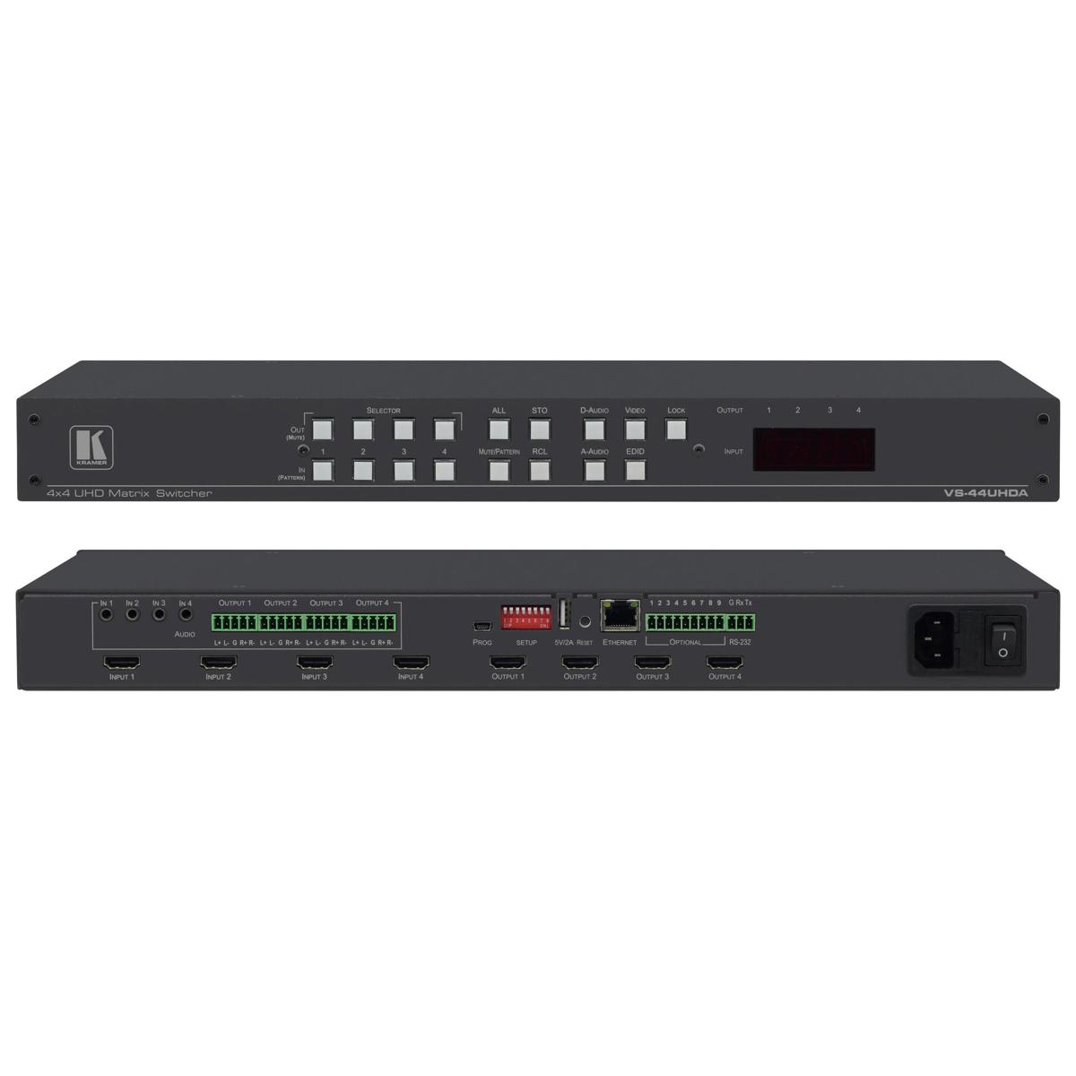 Image of Kramer Electronics VS-44UHDA 4x4 HDMI Matrix Switcher with Audio