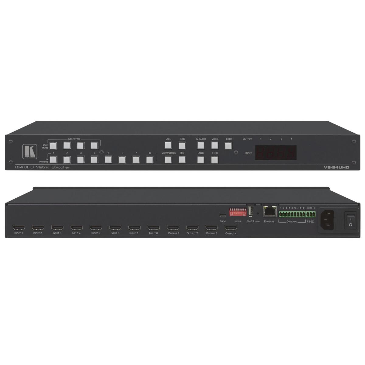 

Kramer Electronics VS-84UHD 8x4 4K60 4:2:0 Matrix Switcher