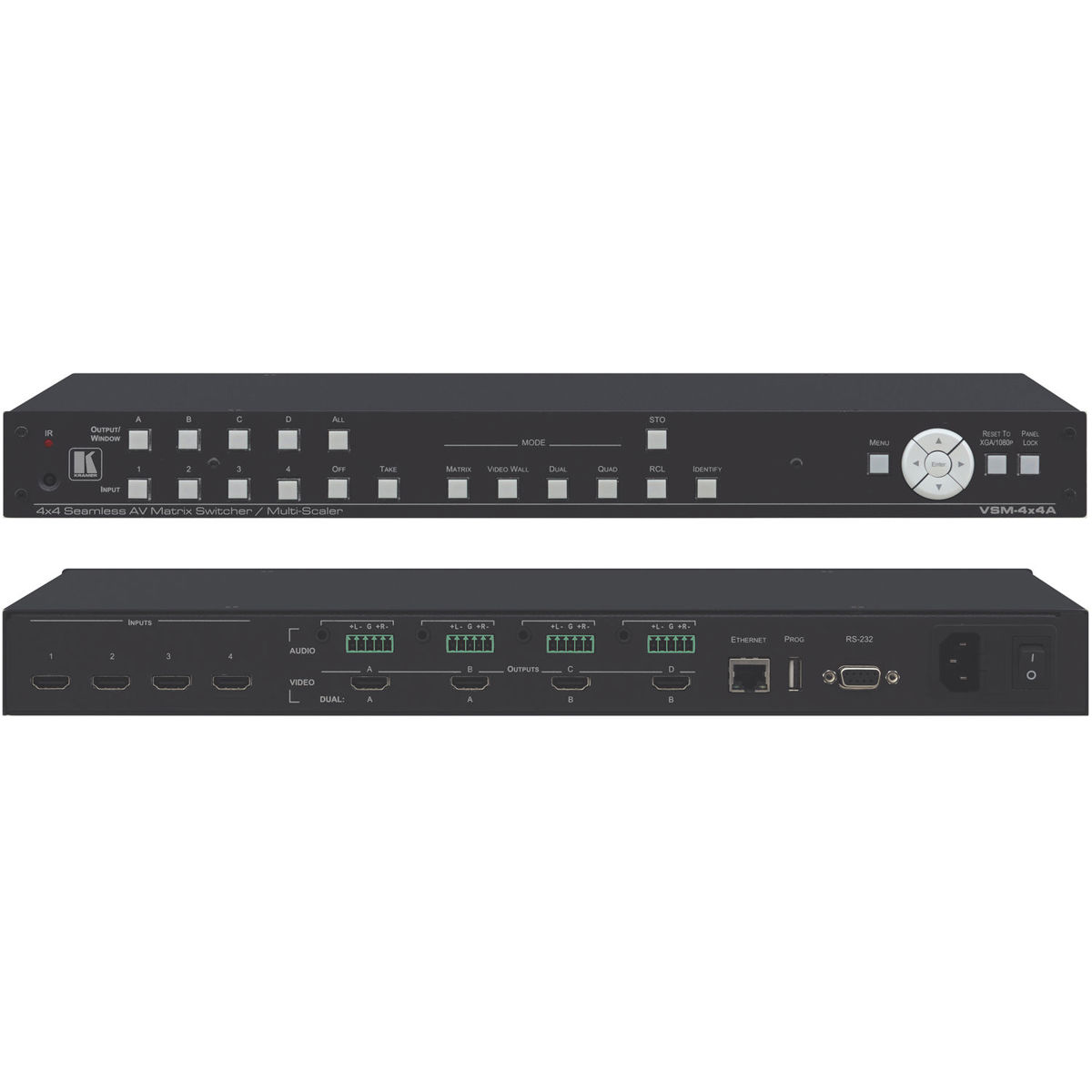 

Kramer Electronics VSM-4x4A 4x4 Seamless AV Matrix Switcher/Multi-Scaler