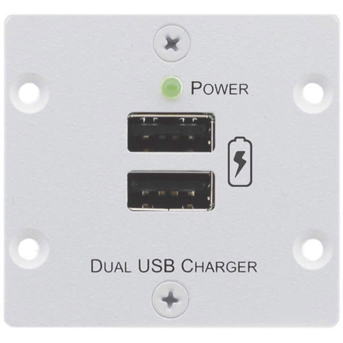 

Kramer Electronics W-2UC Wall Plate Insert with Dual USB Charger, Black