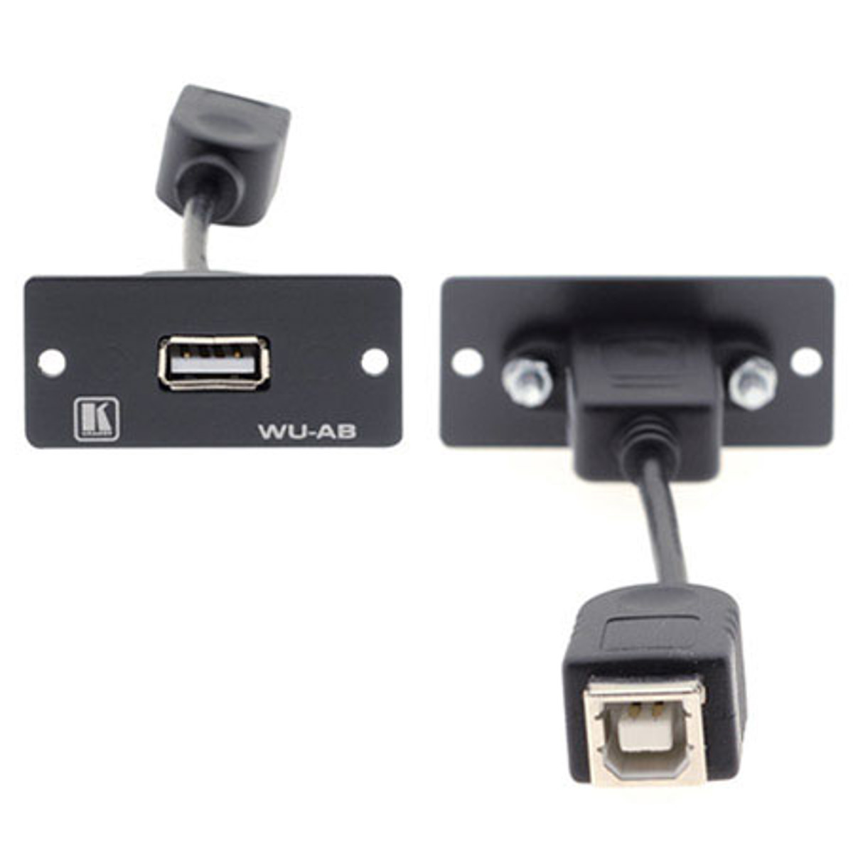 Kramer Electronics WU-AB Настенная вставка с USB A на USB B #WU-AB (ЧЕРНАЯ)