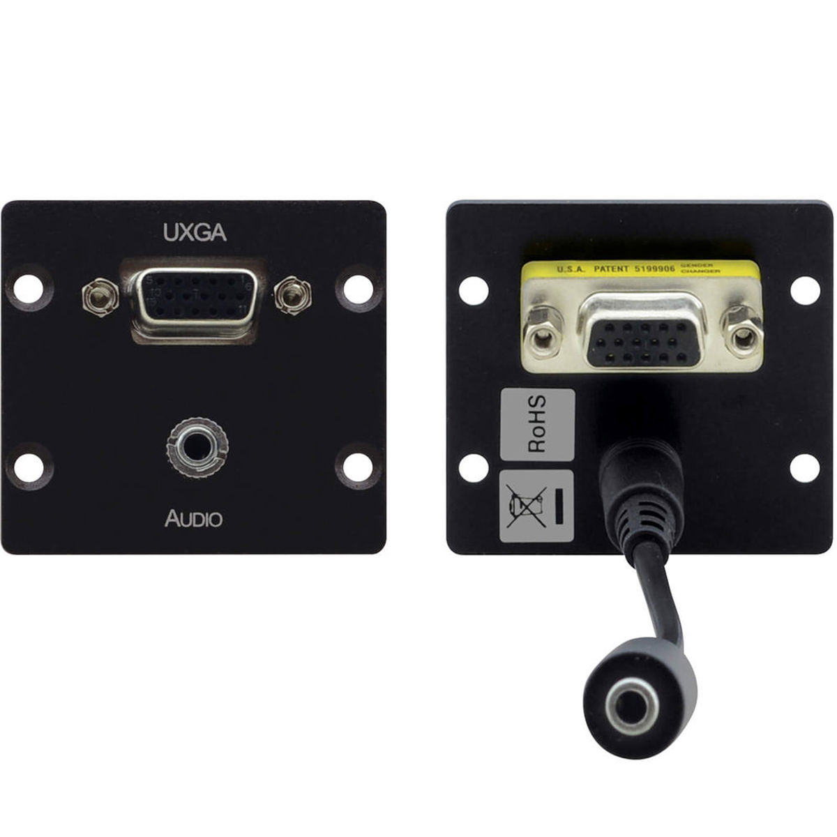 

Kramer Electronics WXA-2P 15-Pin HD/3.5mm Stereo Audio Wall Plate Insert, Black
