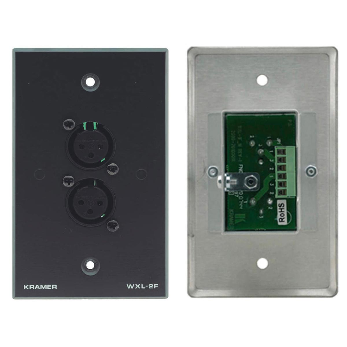 

Kramer Electronics WXL-2F Dual XLR-F to 6-Pole Terminal Block Wall Plate, Gray