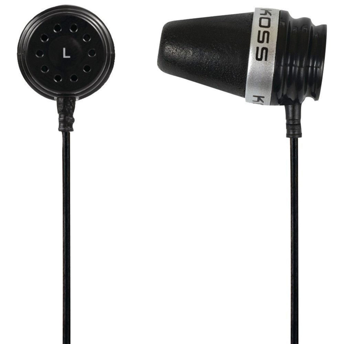 

Koss Sparkplug Earbud Noise Isolating Headphones with Volume Control, Black