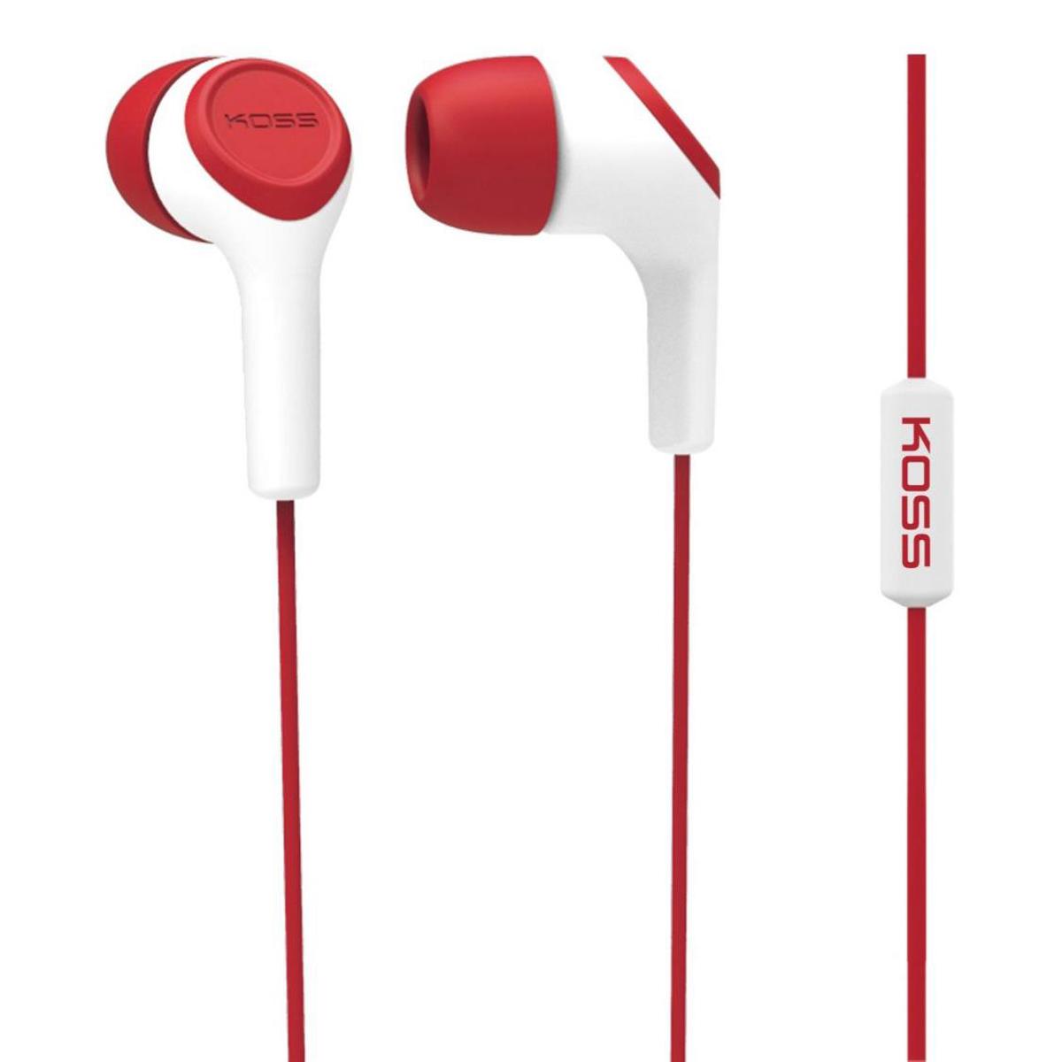 

Koss KEB15i Earbud Headphones with Microphone, Red