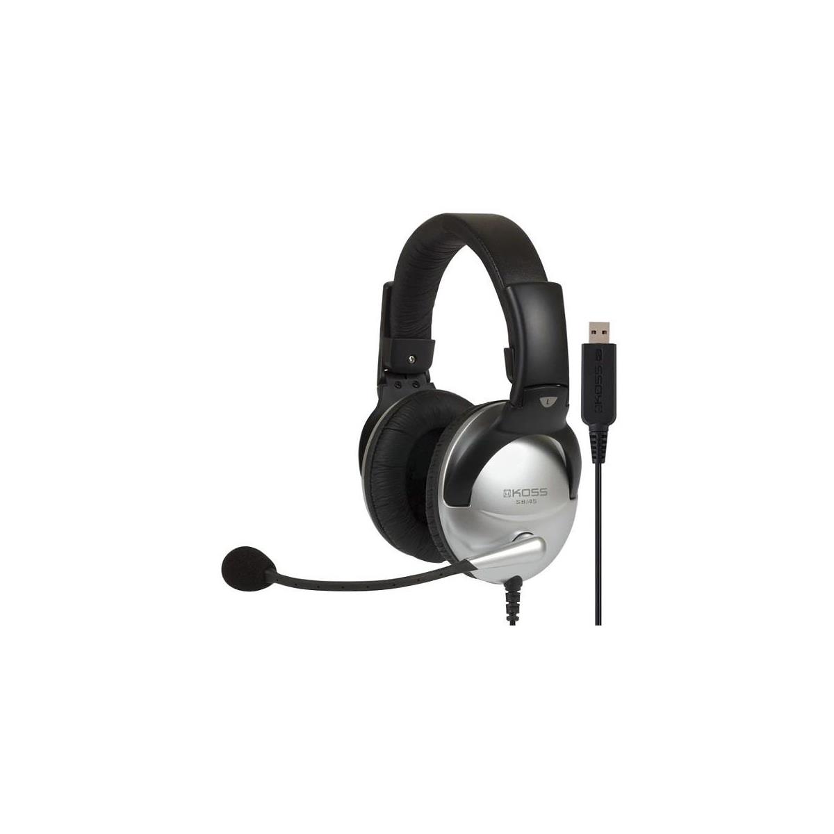 Image of Koss SB45 USB Noise-Cancellig Headset with Multimedia Microphone