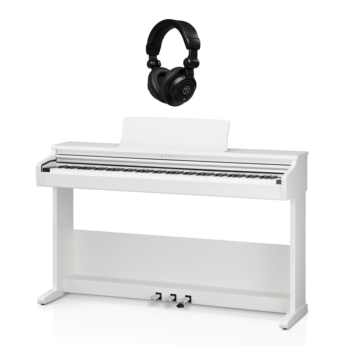 

Kawai KDP75 88-Key Digital Piano with Bench, Embossed White with Headphones