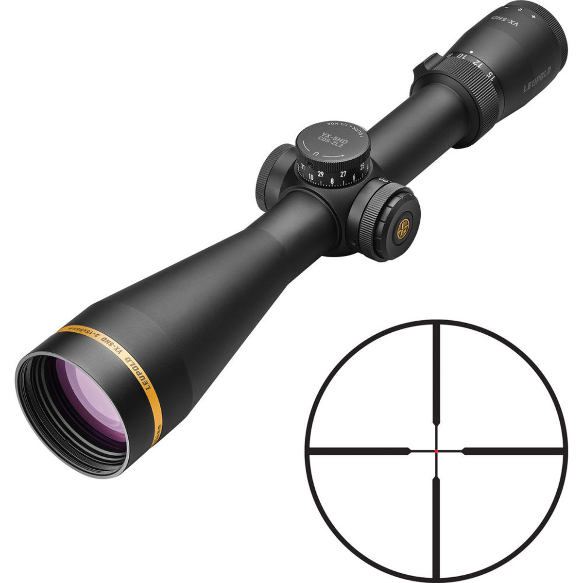 

Leupold 3-15x56 VX-5HD Riflescope, Illum. FireDot Duplex Ret, Side Parallax,30mm
