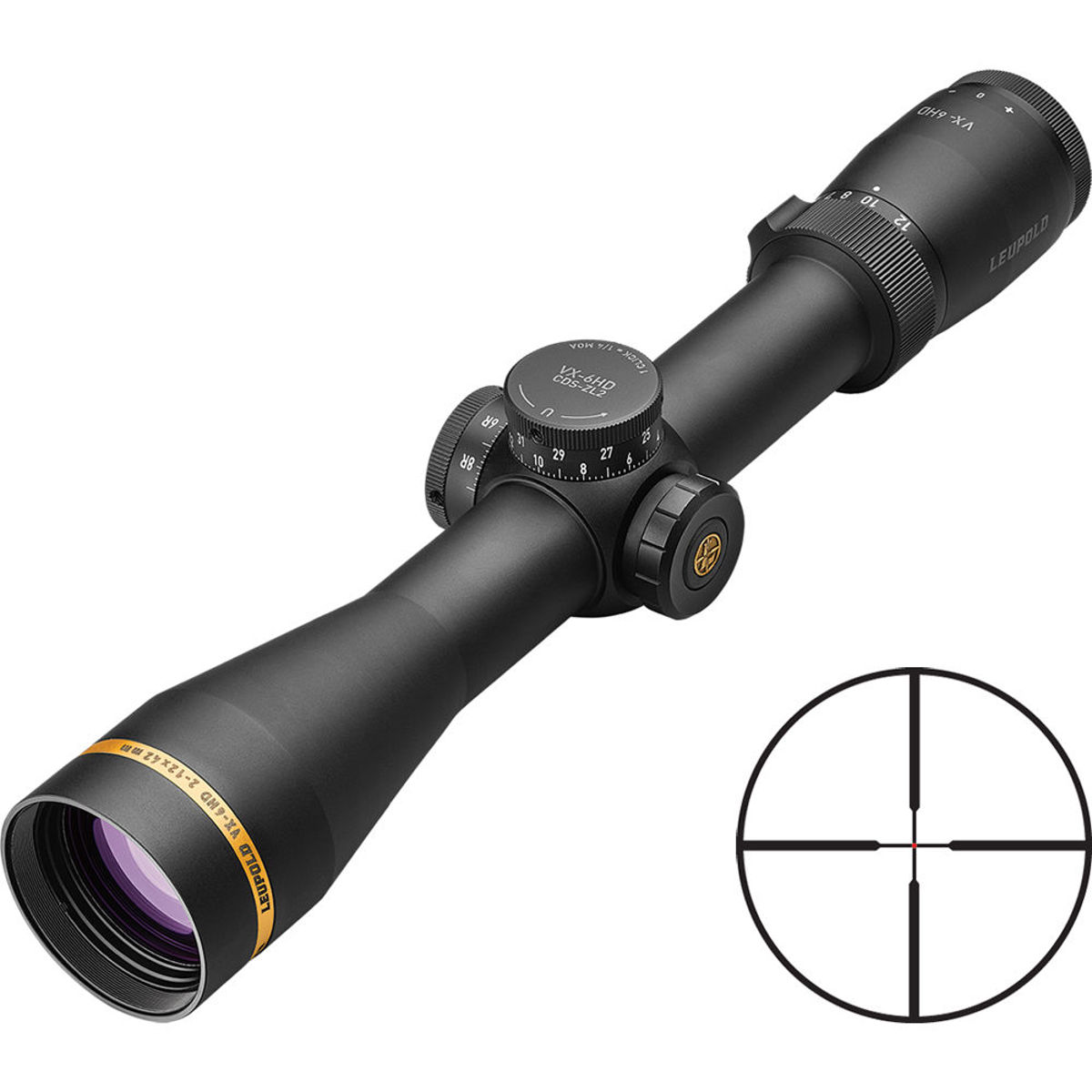 

Leupold 2-12x42 VX-6HD Riflescope, Illum FireDot Duplex Reticle, CDS, 30mm Tube