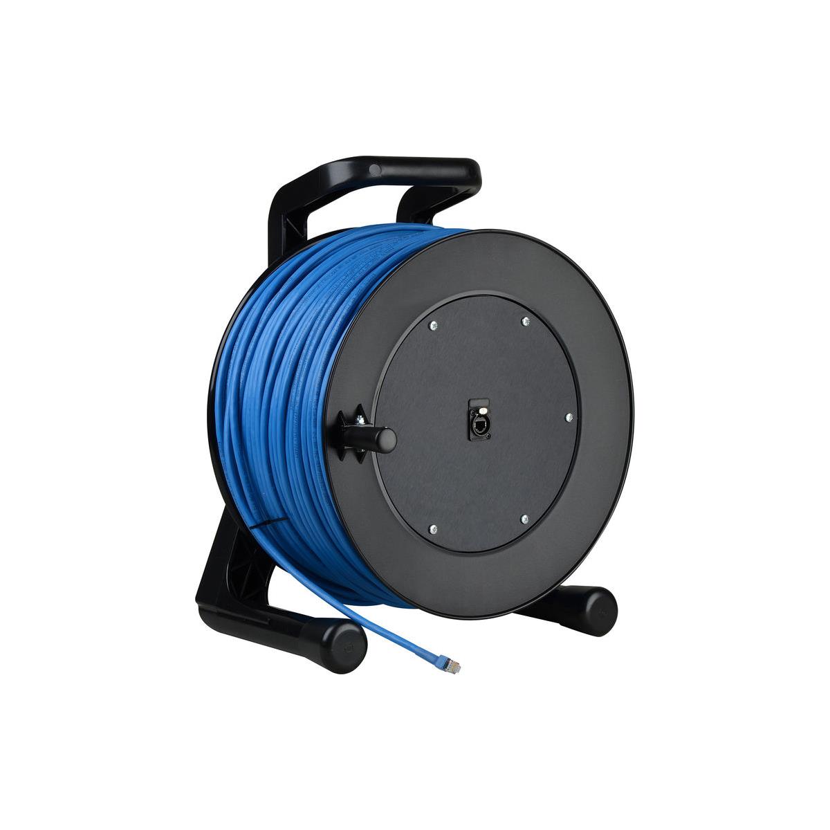 Image of Laird ProReel 328' CAT6 Integrated Cable Reel with Built-In RJ45 Jack in Hub