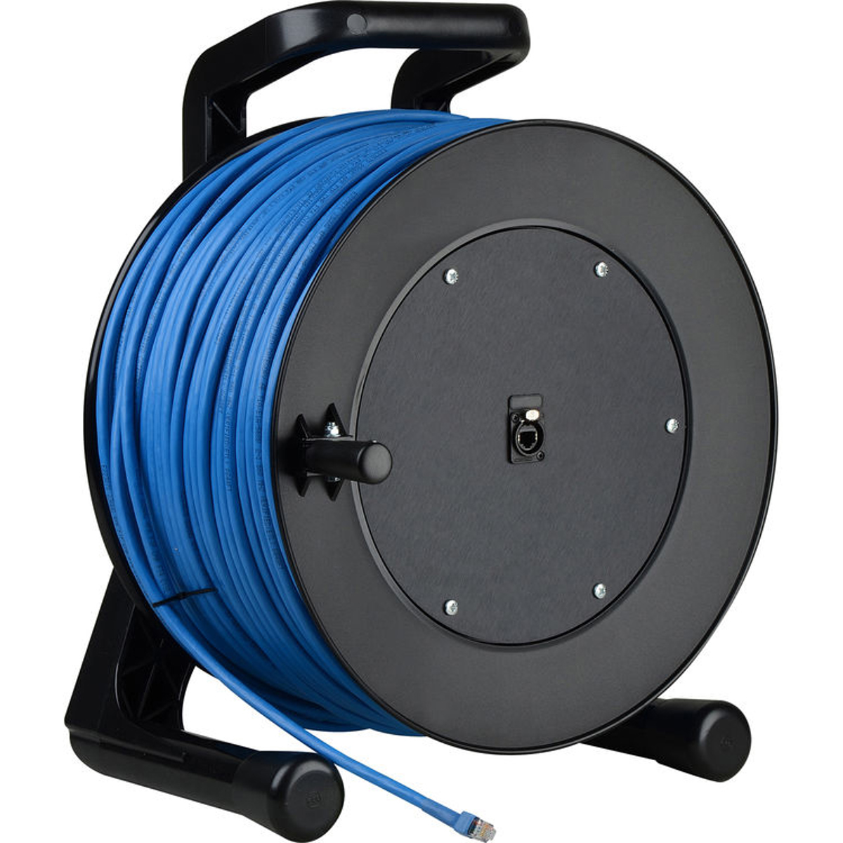 Image of Laird ProReel 328' CAT6 Integrated Cable Reel with Built-In RJ45 Jack in Hub