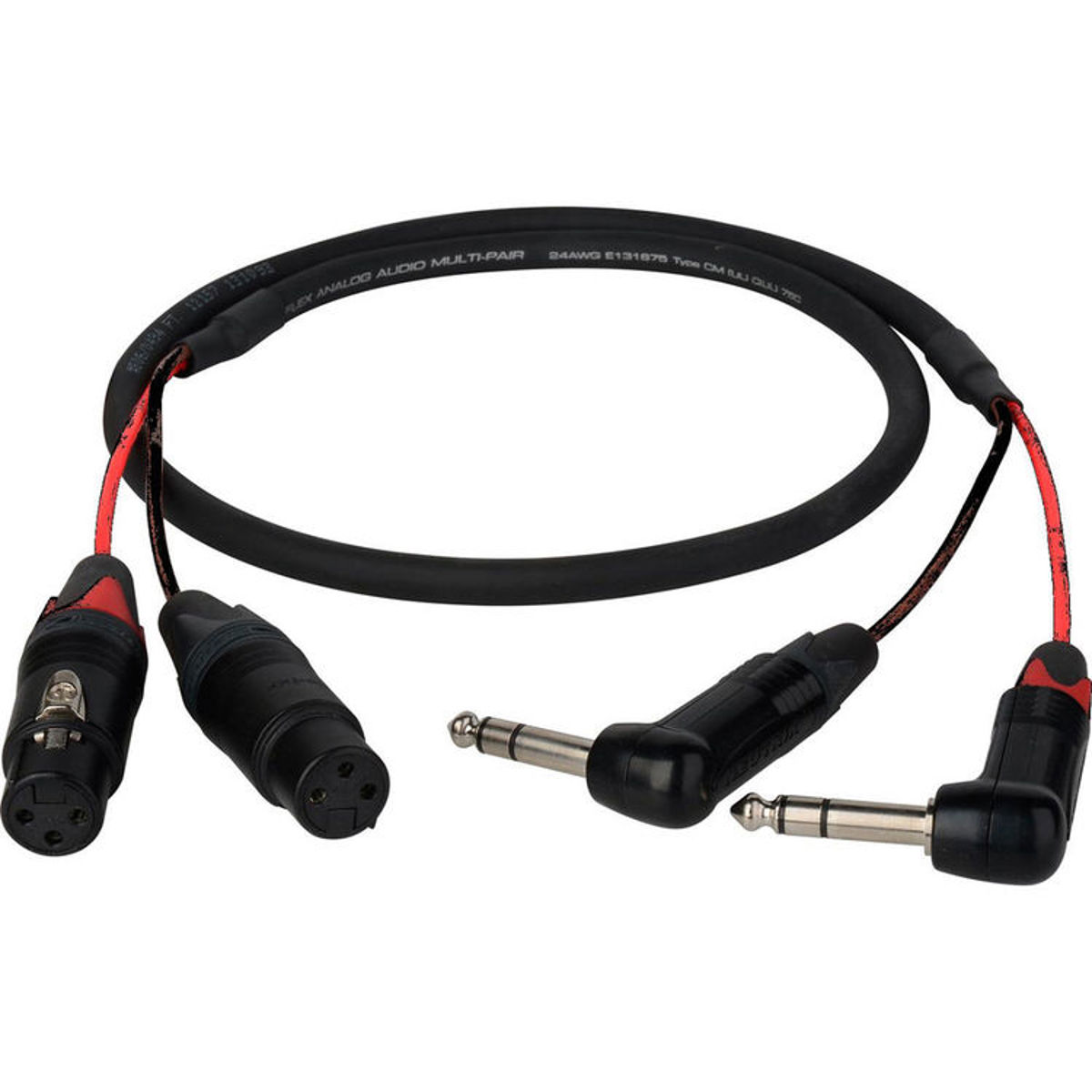 

Laird 3' 2-Channel 1/4" TRS Right-Angle Plug to 3-Pin XLR Female Adapter Cable