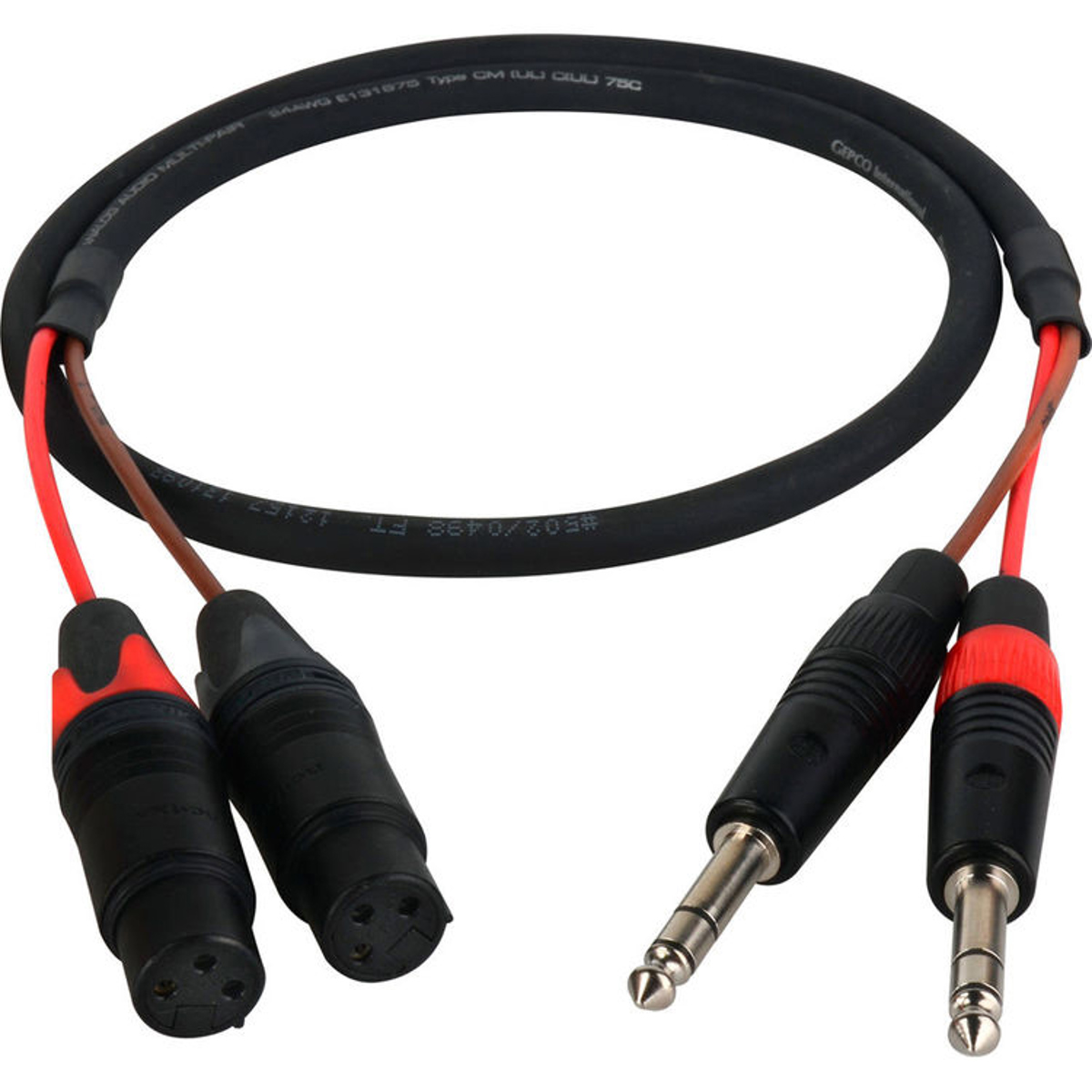 

Laird 3' 2-CH 1/4" Standard TRS Plug to 3-Pin XLR Female Audio Adapter Cable