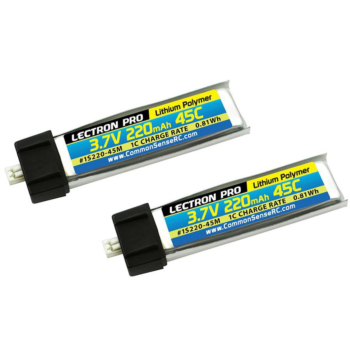 

COMMON SENSE RC Lectron Pro 3.7V 220mAh 45C Li-Po Battery, 2-Pack