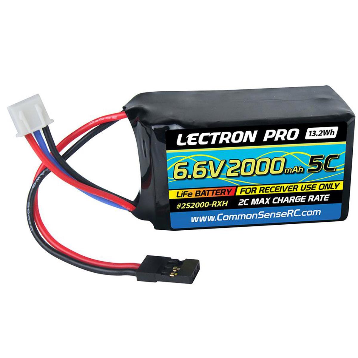

COMMON SENSE RC Lectron Pro 6.6V 2000mAh 5C LiFe Receiver Hump Pack Battery