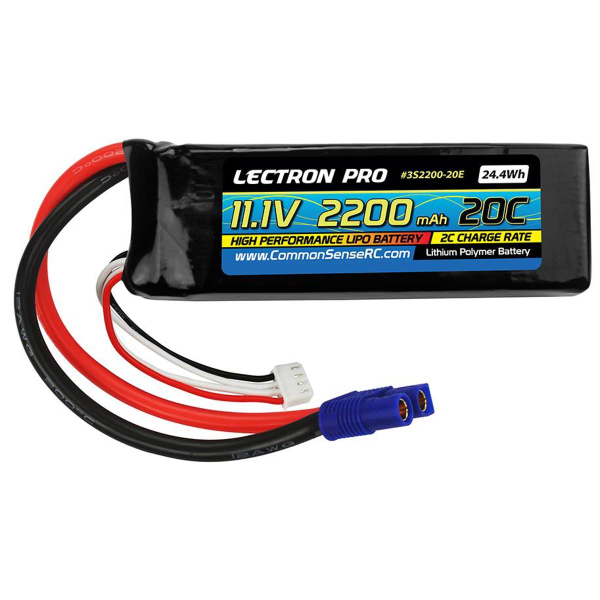 

COMMON SENSE RC Lectron Pro 11.1V 2200mAh 20C Li-Po Battery with EC3 Connector