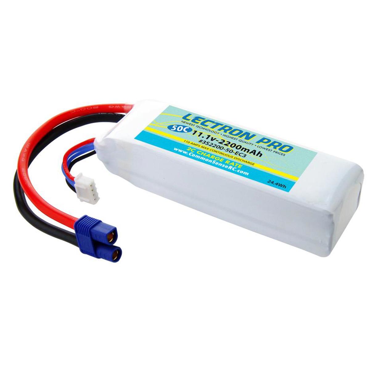 

COMMON SENSE RC Lectron Pro 11.1V 2200mAh 50C Battery with EC3 Connector
