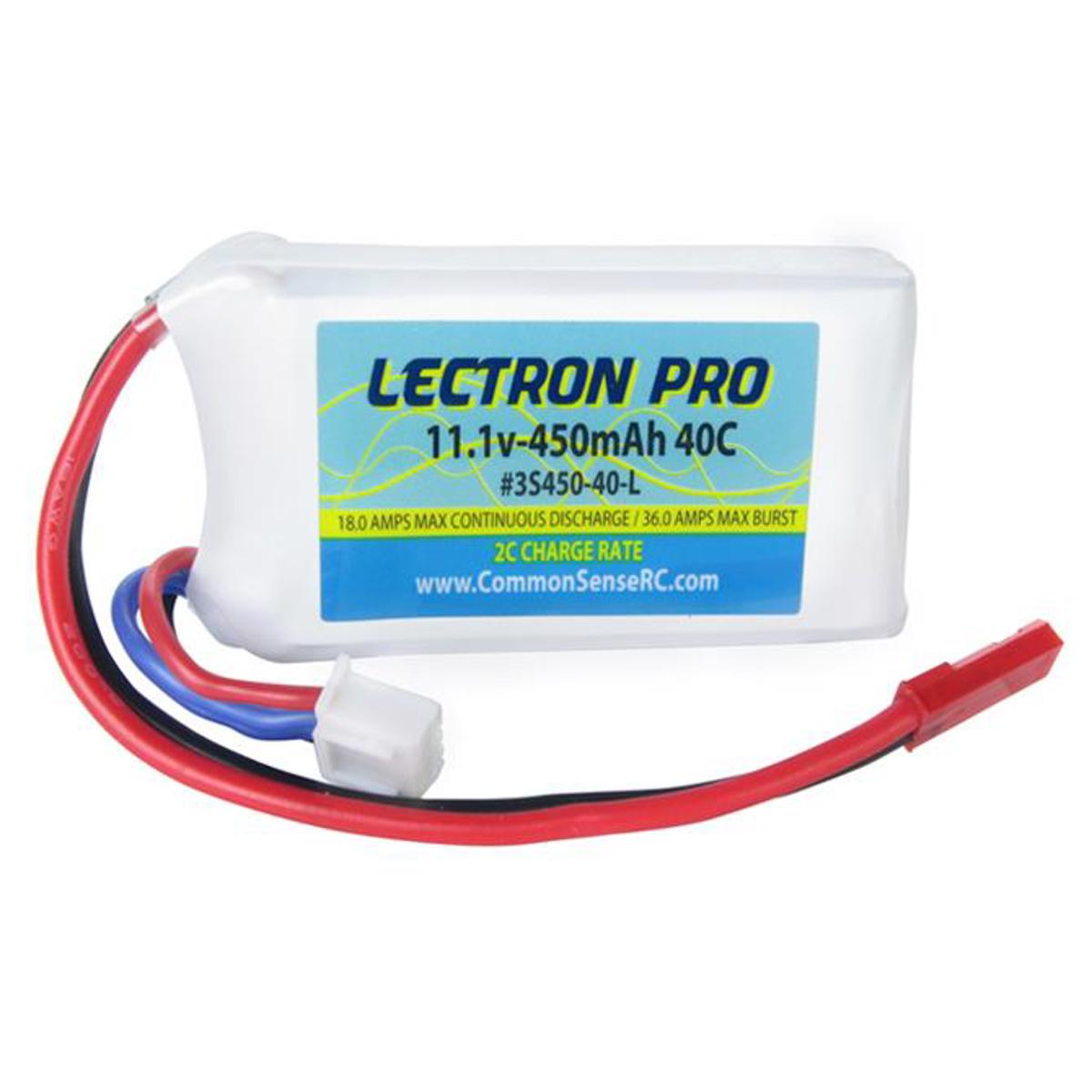 

COMMON SENSE RC Lectron Pro 11.1V 450mAh 40C LiPo Battery with JST Connector