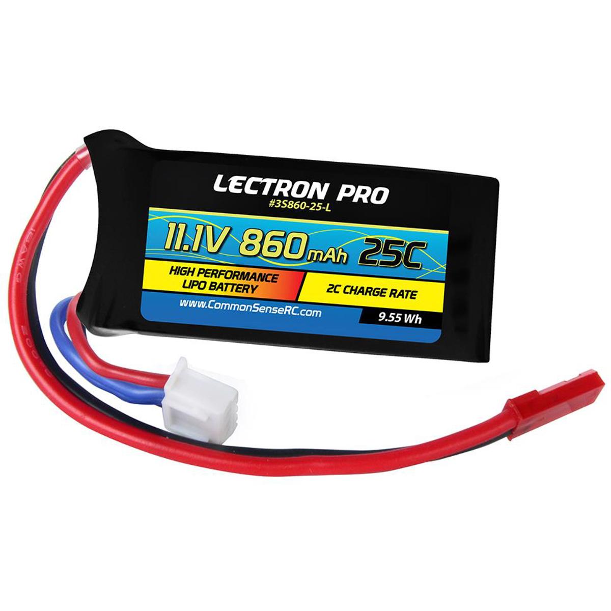

COMMON SENSE RC Lectron Pro 11.1V 860mAh 25C Li-Po Battery with JST Connector
