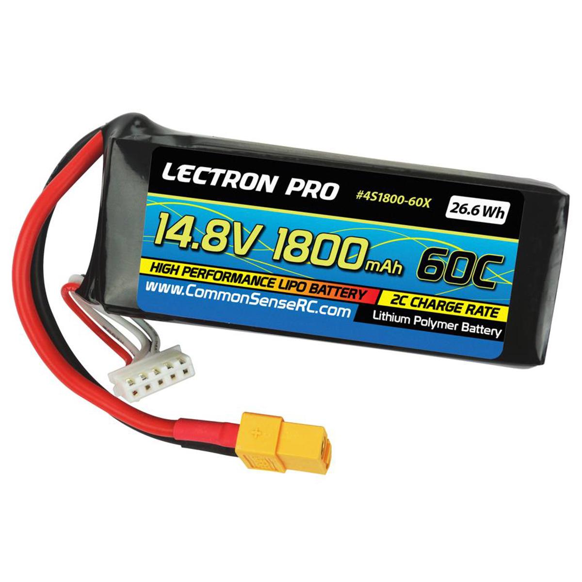 Image of COMMON SENSE RC Lectron Pro 14.8V 1800mAh 60C Li-Po Battery