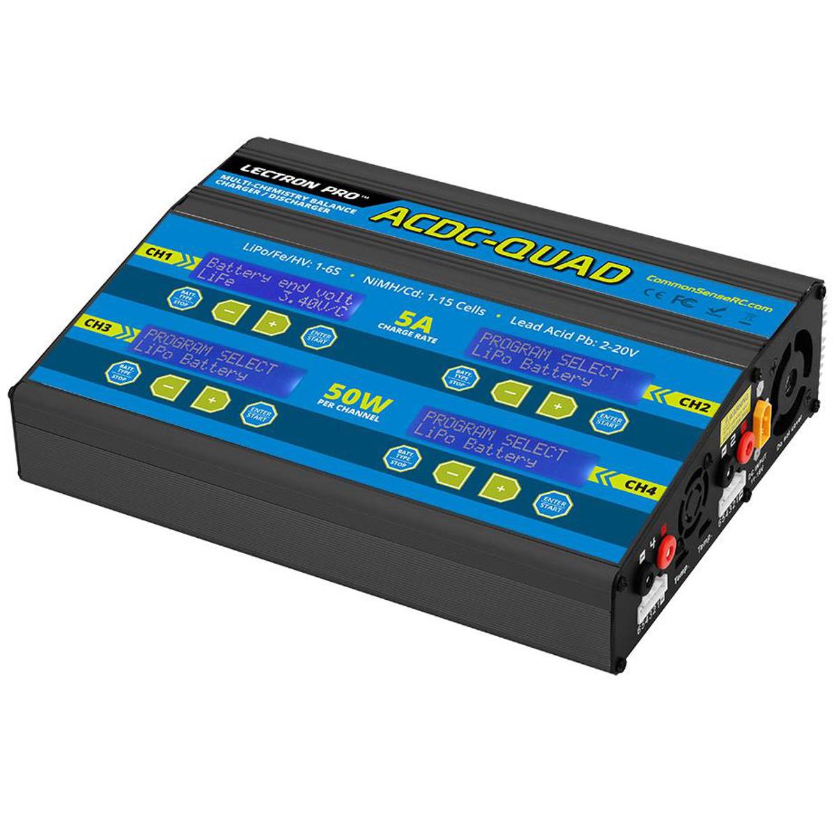 Image of COMMON SENSE RC ACDC-QUAD 4-Port Multi-Chemistry Charger (LiPo/LiFe/LiHV/NiMH)