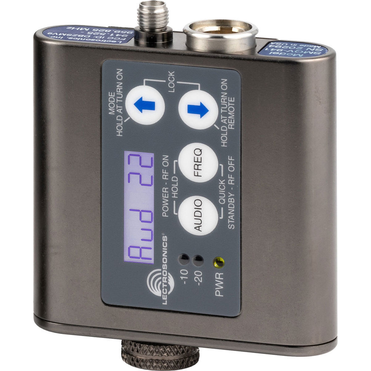 

Lectrosonics SMQV Mic Transmitter, 941: 941.525 - 959.825MHz, Two Batteries