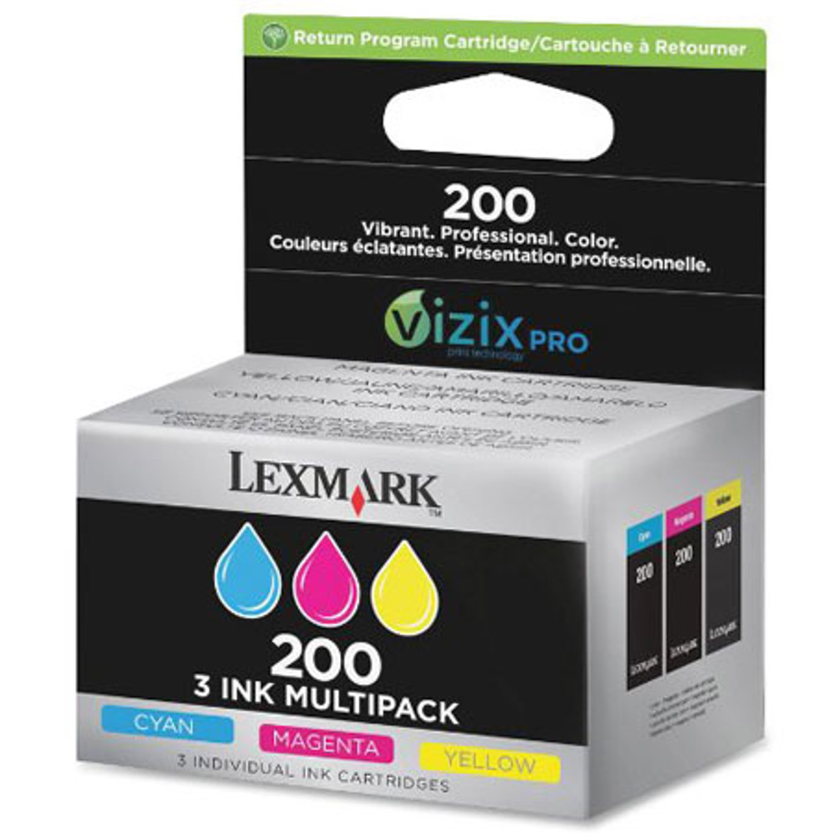 

Lexmark 200 Color Ink Cartridge MultiPack, 3 Pack, Yellow/Cyan/Magenta