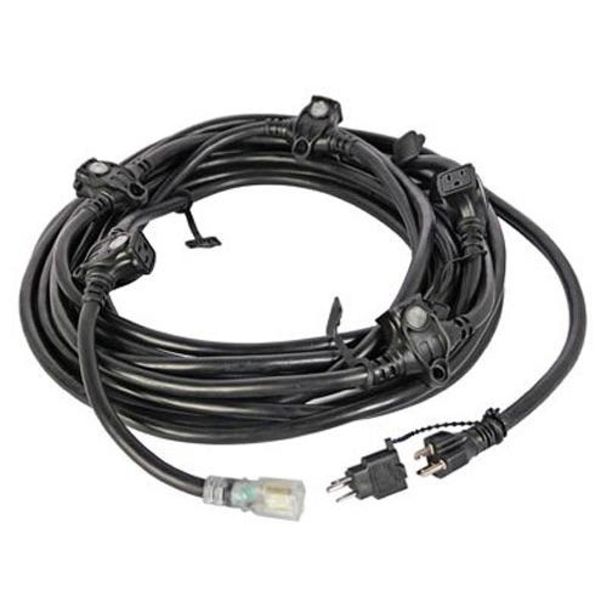 

Lex E-String 20 Amp 12/3 STW NEMA 5-15 Extension Cord, 6-Receptacles, 50', Black