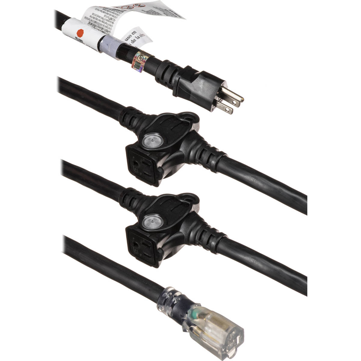 

Lex E-String 15 Amp 12/3 STW NEMA 5-15 Extension Cord, 3-Receptacles, 25', Black