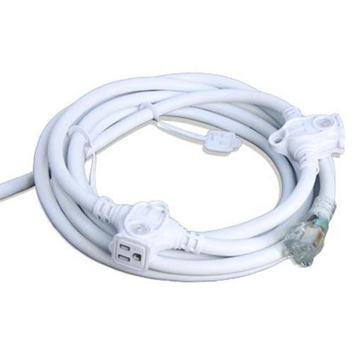 

Lex E-String 15 Amp 12/3 STW NEMA 5-15 Extension Cord, 3-Receptacles, 25', White