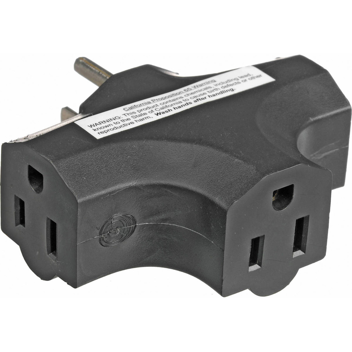 

Lex Tri Tap Adapter 15 Amp, (1) 5-15 Male to (3) 5-15 Female Receptacles, Black