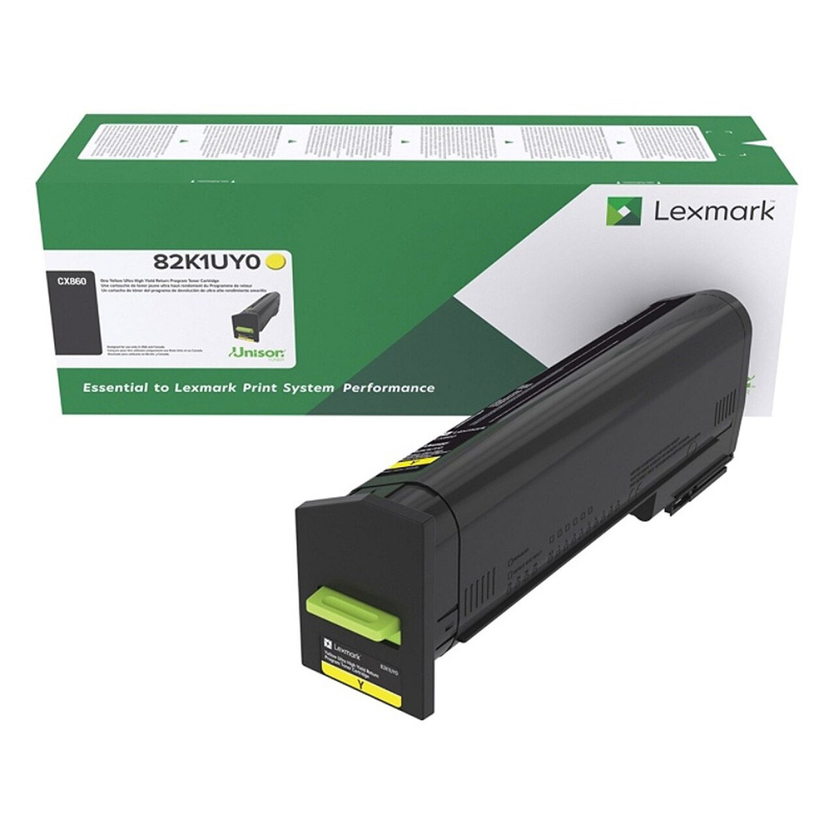 

Lexmark 82K0U40 Yellow Ultra High Yield Toner Cartridge for CX860de, 55000 Yield