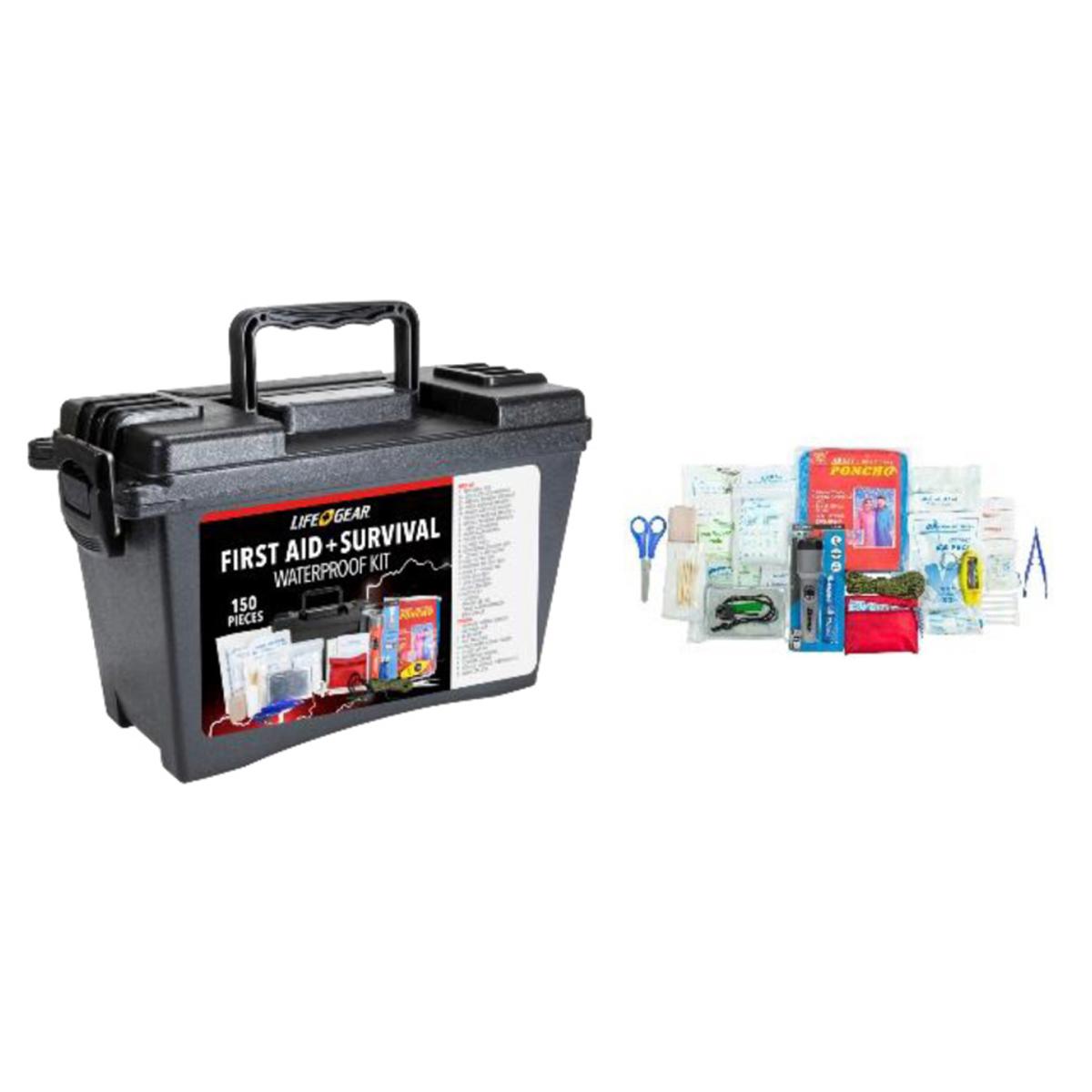 

Life+Gear 150 Piece Waterproof First Aid & Survival Kit w/ Ammo Can Storage Box