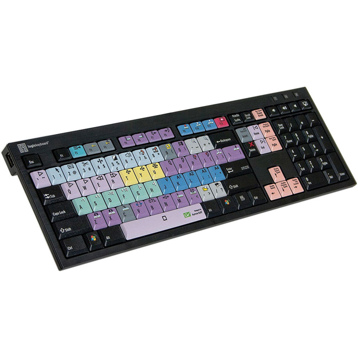 

LogicKeyboard Grass Valley Aurora Edit Nero PC Slim Line Keyboard, Black/Black