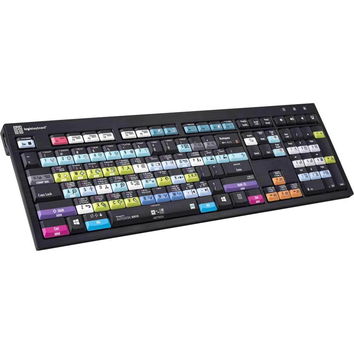 

LogicKeyboard Autodesk Maya PC Nero Slim Line Keyboard, US English, Black/Black