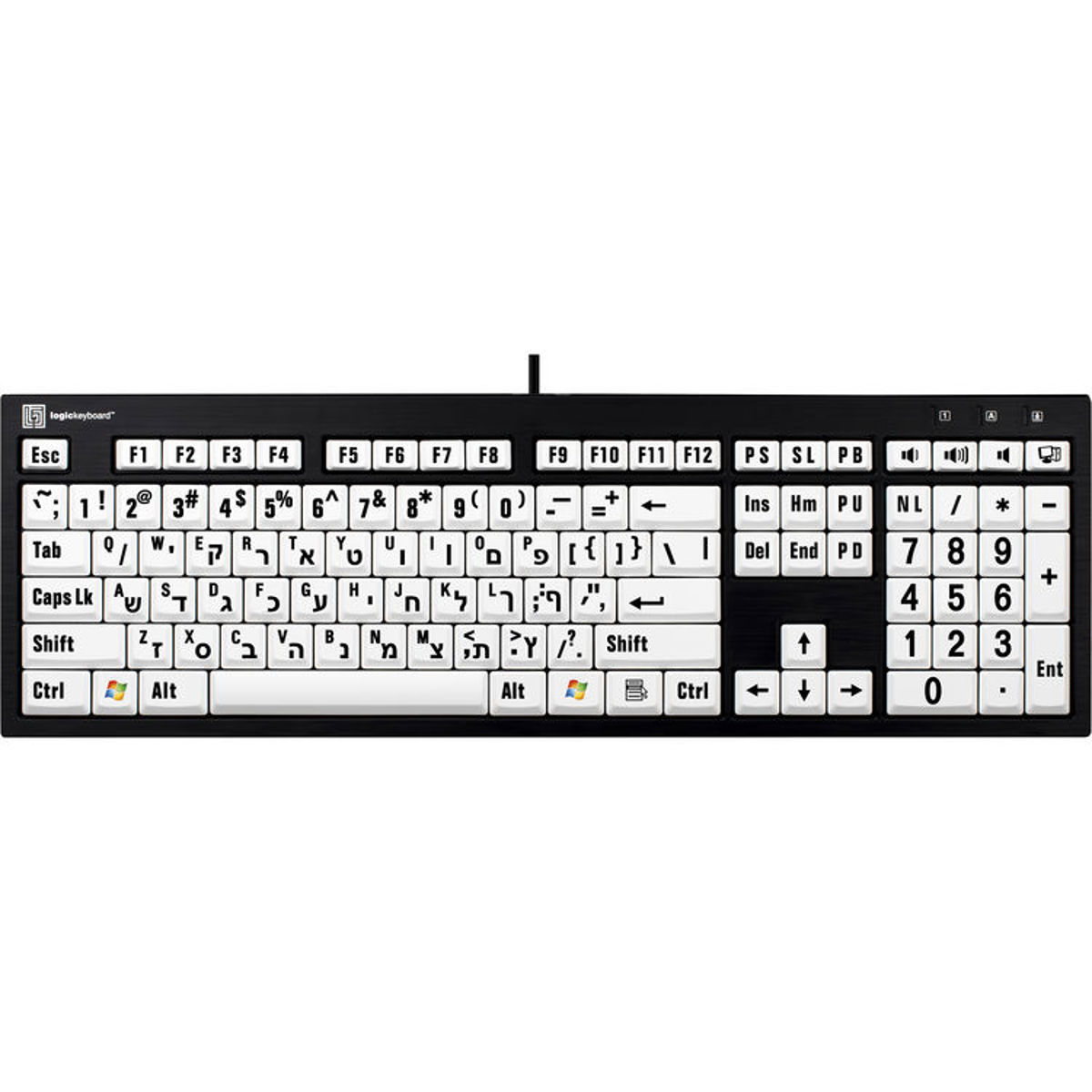 

LogicKeyboard XL Print NERO PC Slimline Large Print Keyboard, Black On White