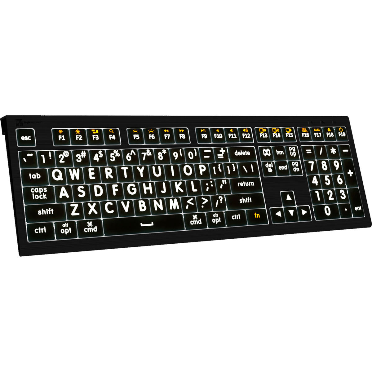 

LogicKeyboard ASTRA 2 Series XL Print Mac Wired Keyboard, White on Black, US