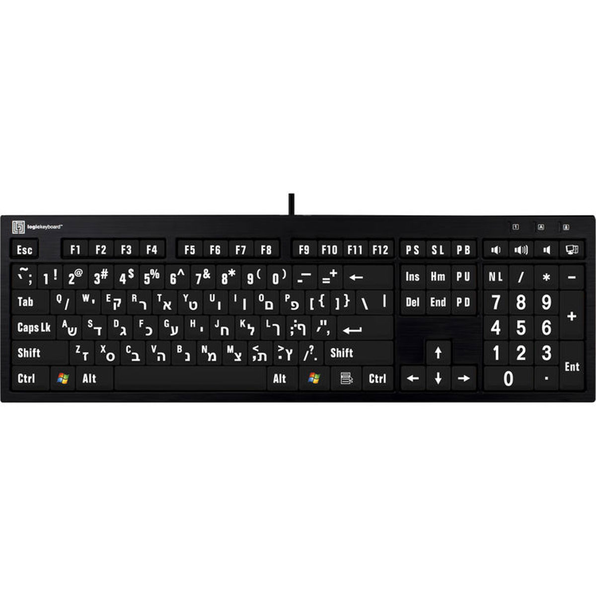 

LogicKeyboard XL Print NERO PC Slimline Large Print Keyboard, White On Black