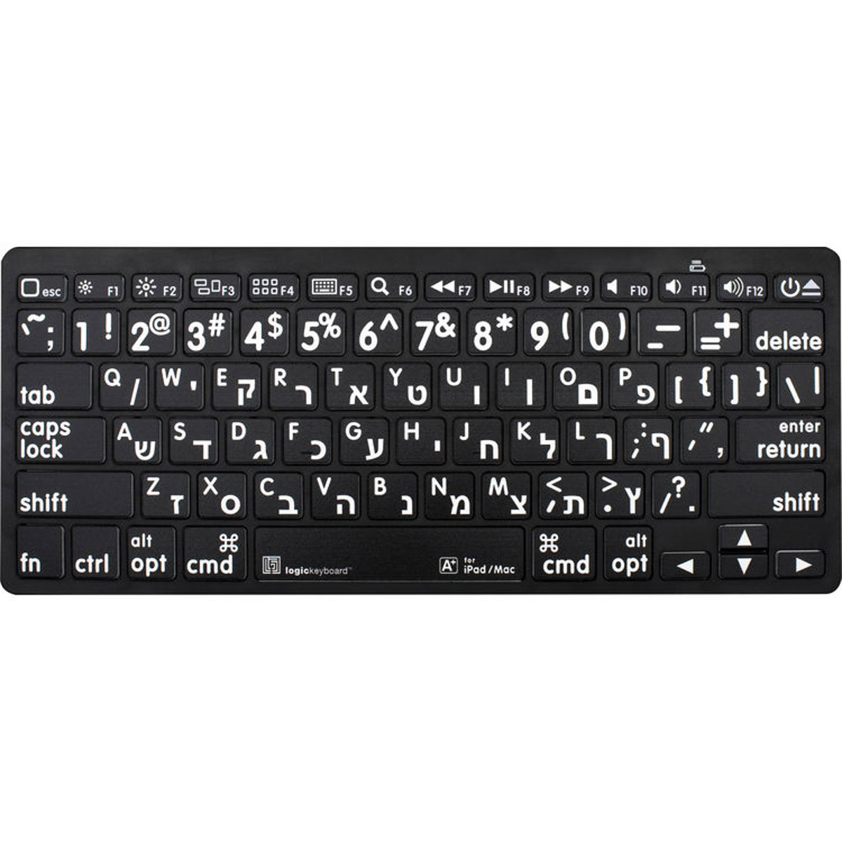 

LogicKeyboard XL Print American English Bluetooth Mini Keyboard, White on Black