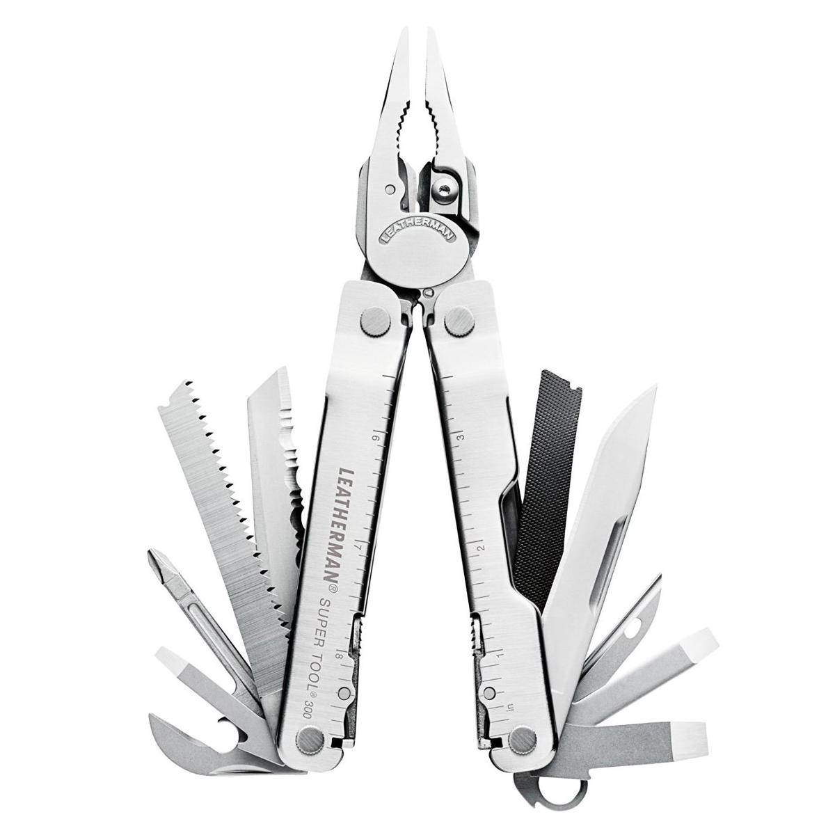 

Leatherman Super Tool 300 Multi-Tool with Leather Sheath, Stainless Steel, Box