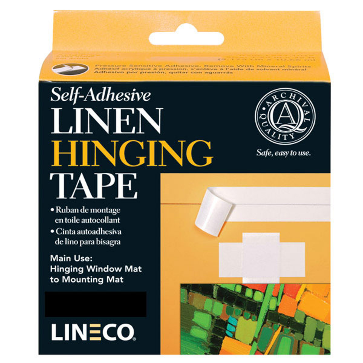

Lineco L5331016 Self-Adhesive Linen Tape, 1.25"x35', Black