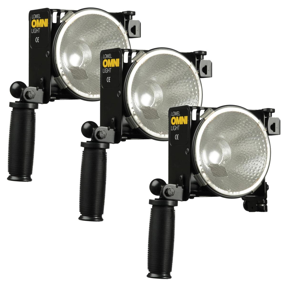 

Lowel Omni 3-Light Kit, Includes 3x Omni Light with Barndoors & Power Cords