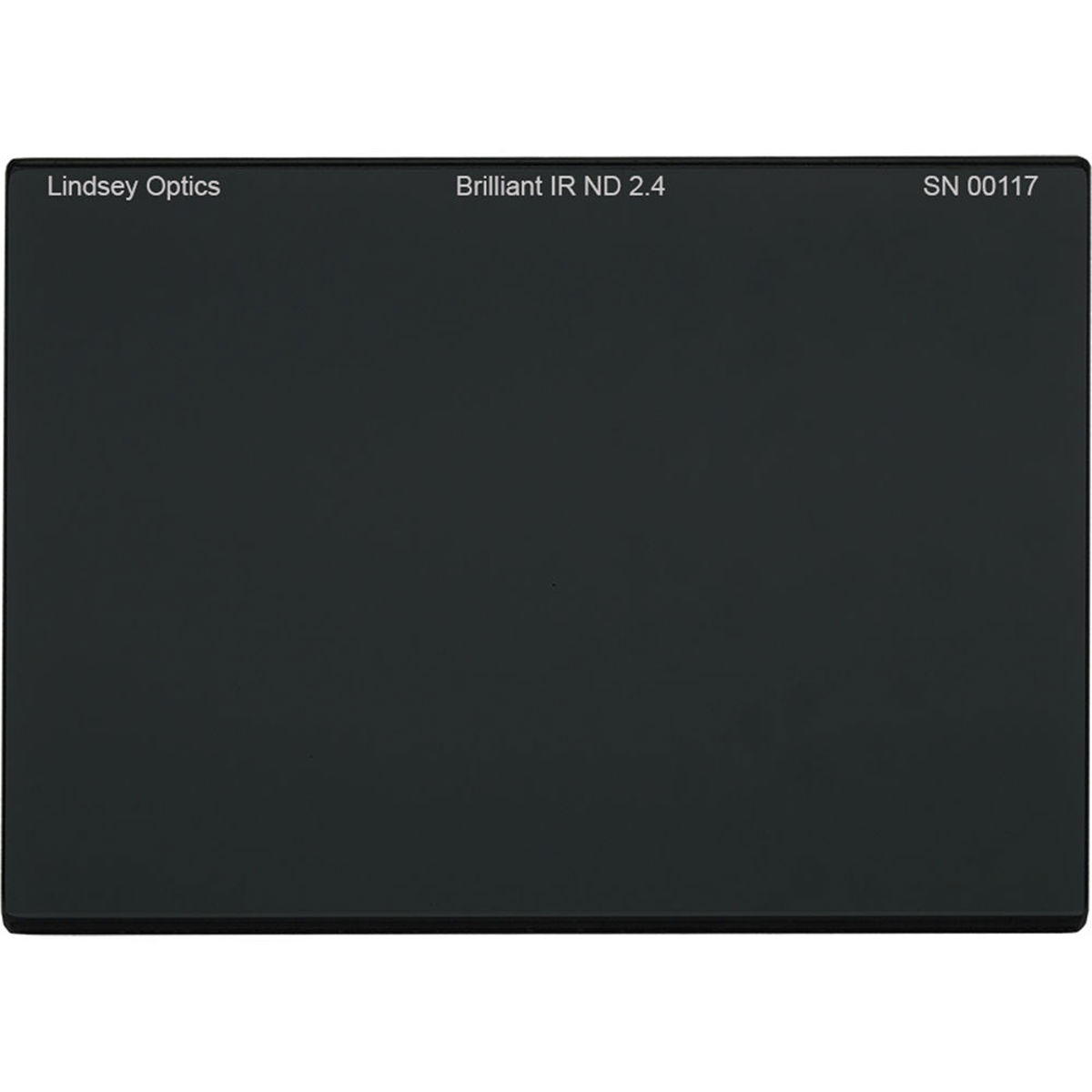 

Lindsey Optics 4x5.65" Brilliant FS IR 2.4 ND Filter, 8 Stop, 0.39% Transmission