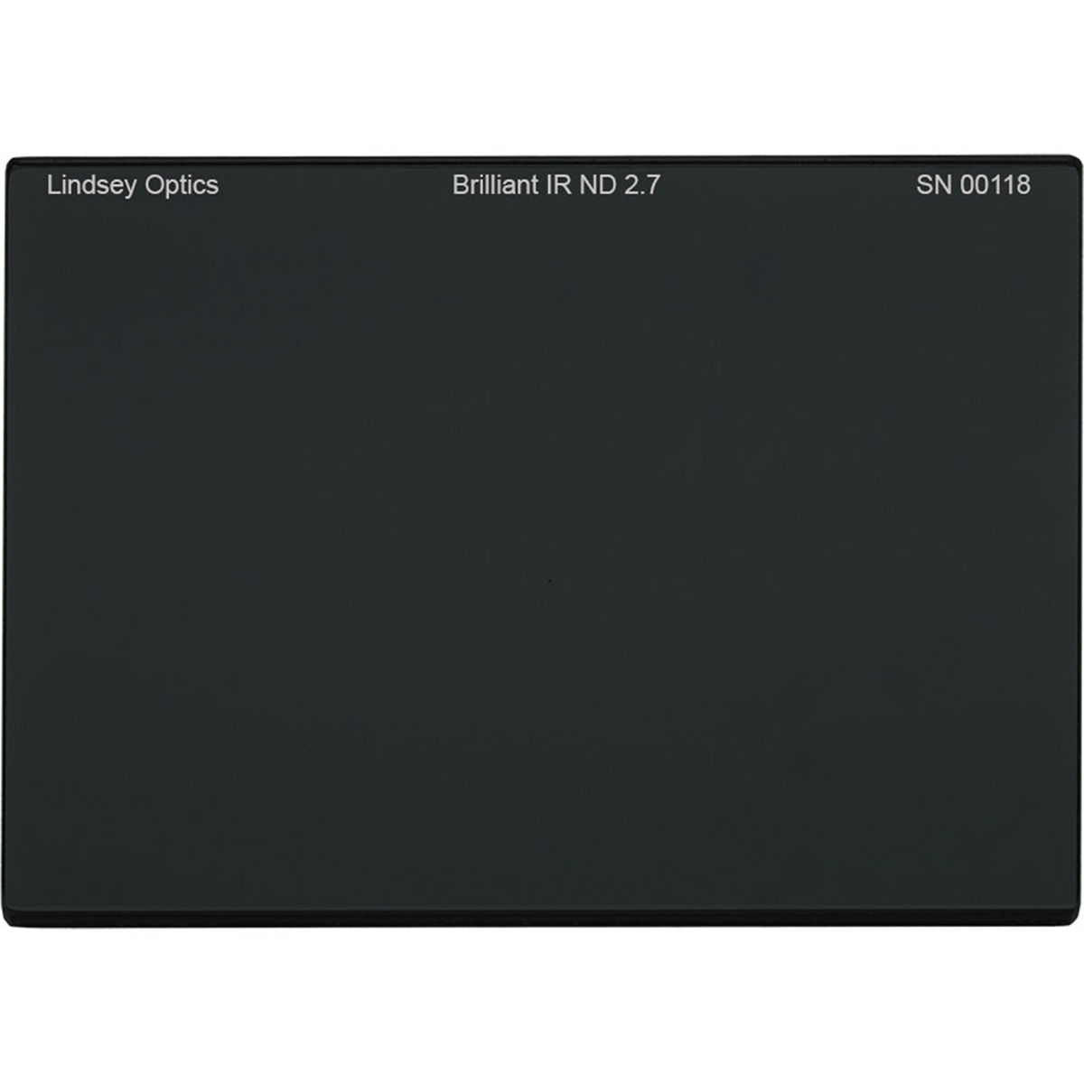 

Lindsey Optics 4x5.65" Brilliant FS IR 2.7 ND Filter, 9 Stop, 0.2% Transmission