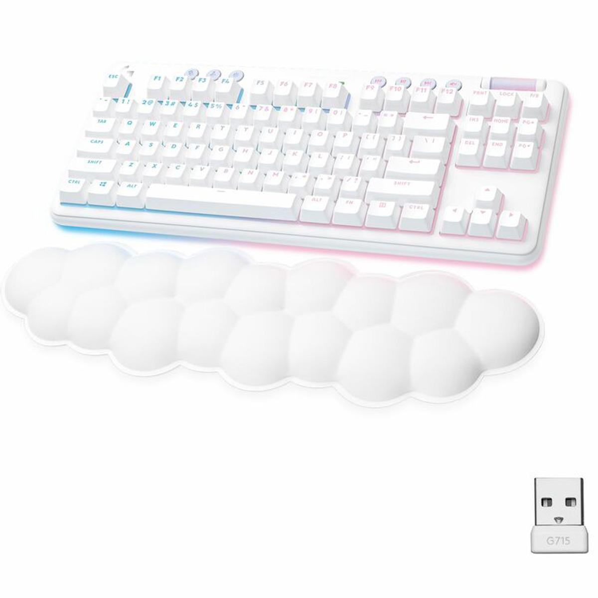Беспроводная игровая клавиатура Logitech G G715 TKL LIGHTSPEED с RGB-подсветкой, тактильная GX, белая