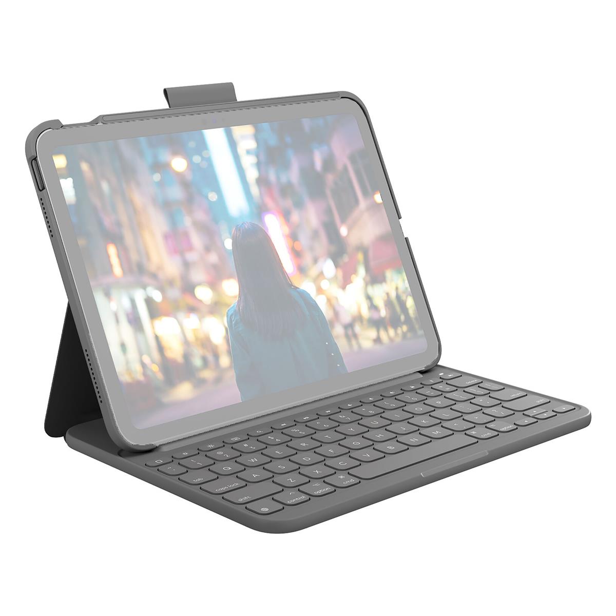 

Logitech Slim Folio Bluetooth Keyboard Case for iPad 10.9" 10th Gen, Oxford Gray