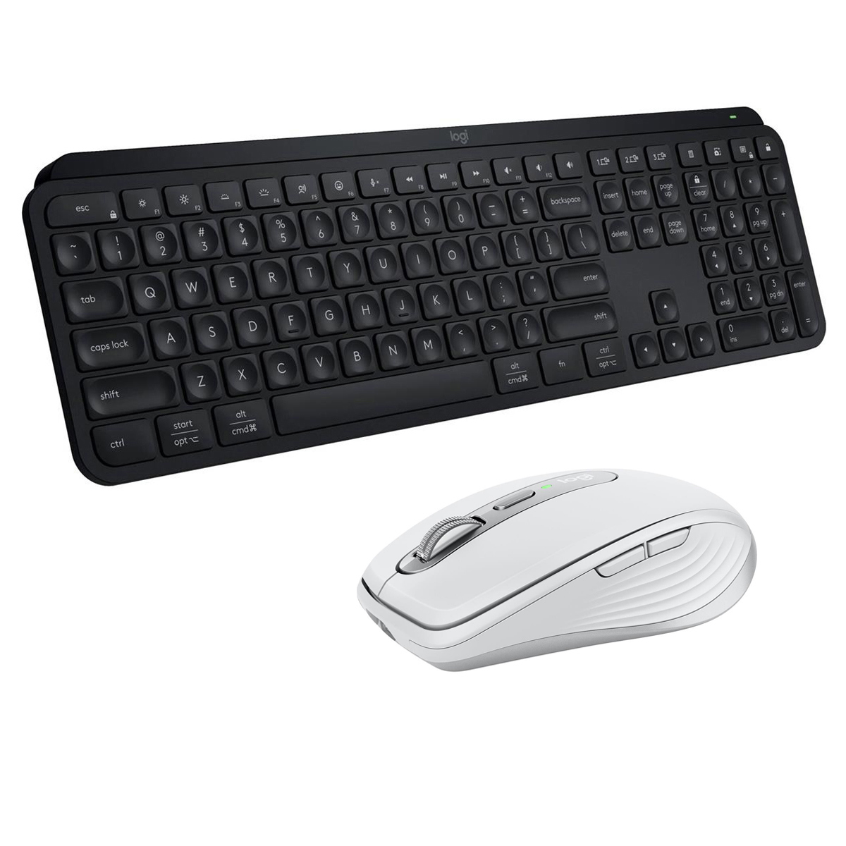 

Logitech MX Keys S Wireless Keyboard, Black w/MX Anywhere 3S Pale Gray Mac Mouse