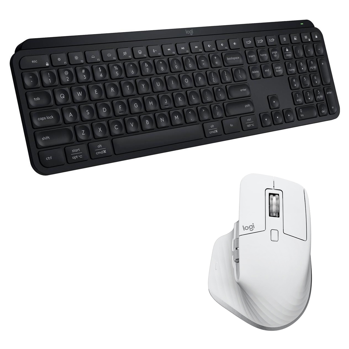 

Logitech MX Keys S Wireless Keyboard, Black w/MX Master 3S Wireless Gray Mouse