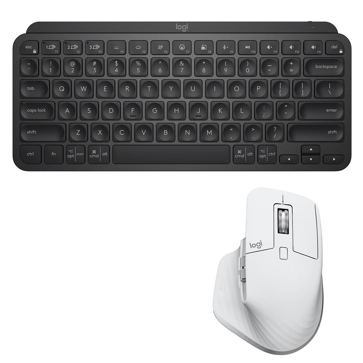 

Logitech MX Keys Mini Wireless Keyboard, Black with MX Master 3S Pale Gray Mouse