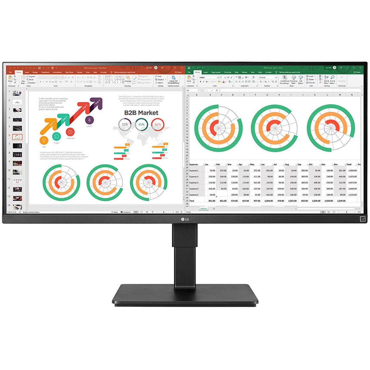 

LG 34BN770-B 34" 21:9 QHD UltraWide HDR10 IPS Monitor, Built-In-Speakers, Black